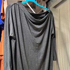Cherish Gray Drape Neck Top